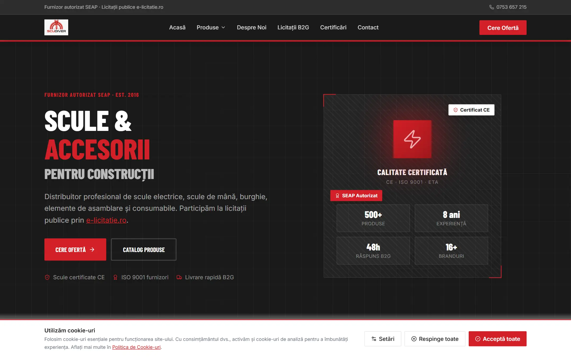 ScuDiver: platformă de catalog și ofertare pentru licitații publice